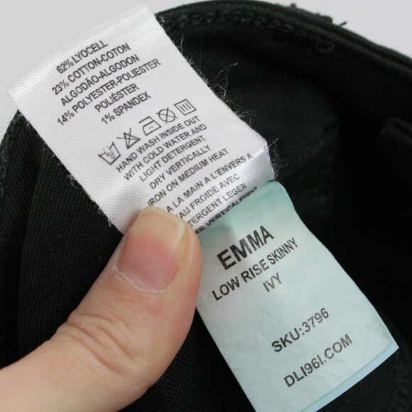 DL1961 Emma Low Rise Skinny Coated Jean in Ivy‎ 29 - Picture 7 of 7